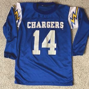 Vintage 80’s NFL Chargers #14 Dan Fouts Rawlings polyester jersey